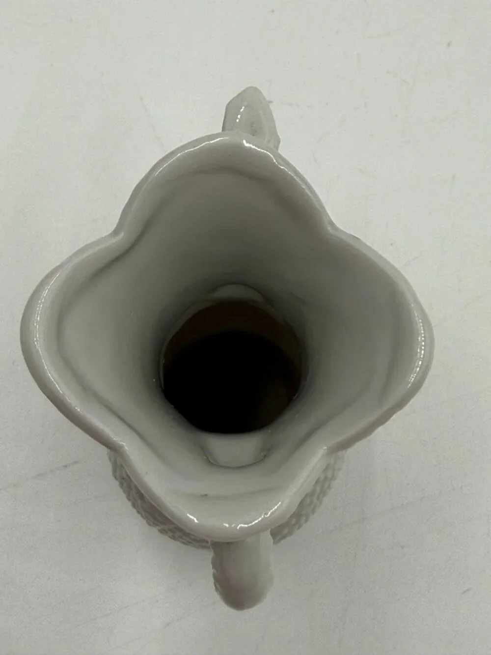 Japan White Hobnail Porcelain Bud Vase Pink Applied Rose Flower 4 in Vintage